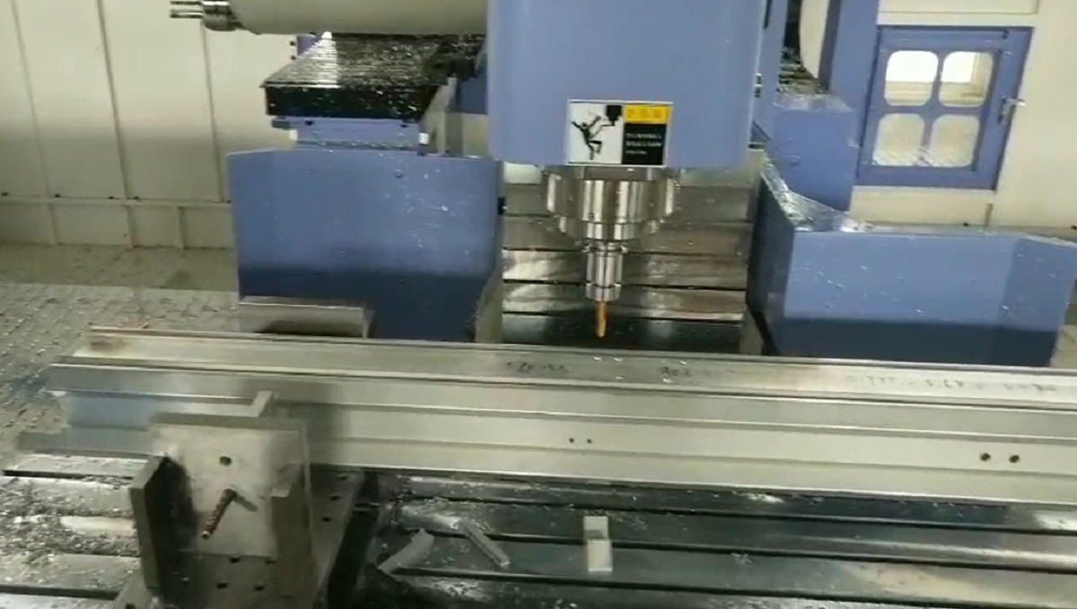 Feed beam under punching.
